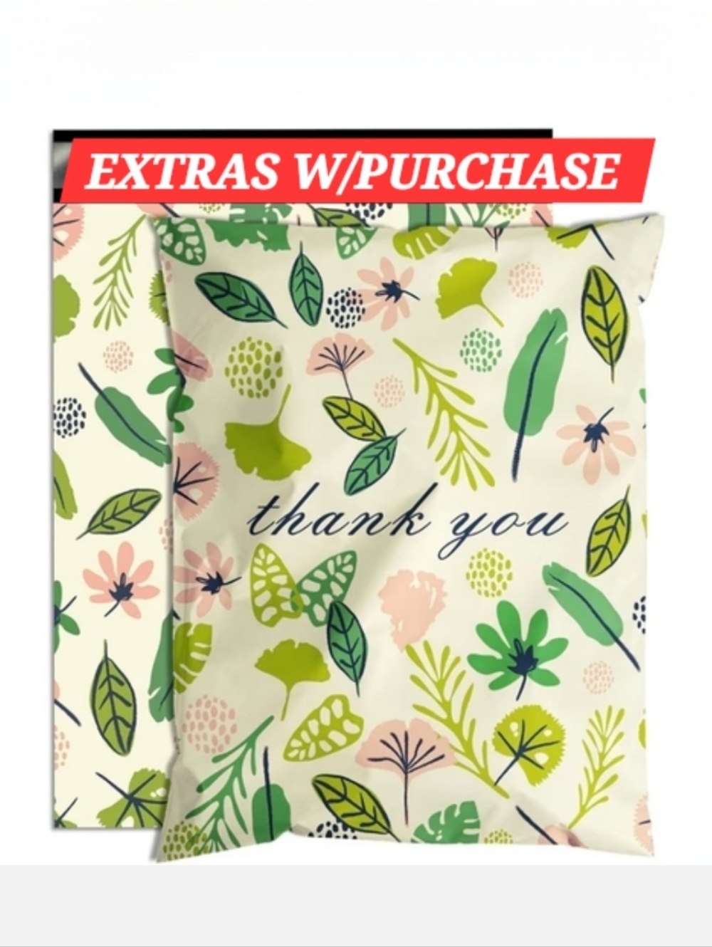 20ct. 10x13 Fall Leafs  Polymailer Bonus: Random Thank You Cards/Stickers